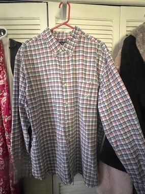 Chaps Men's Button-Down Plaid Shirt - Blue & Pink